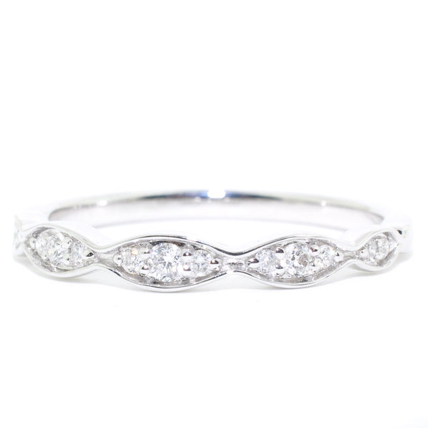 graziella 14KT White Gold 0.11CTW Diamond Wedding Band