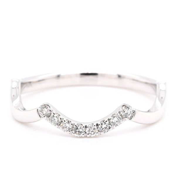 graziella 14KT White Gold 0.14CTW Diamond Curved Band