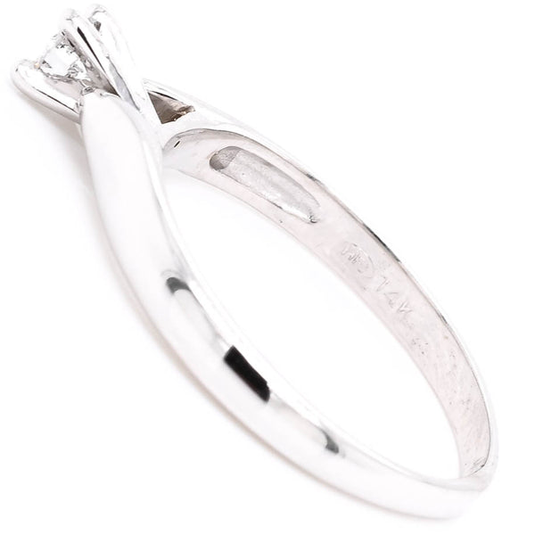 Graziella 14KT White Gold 0.15CT Round Shape Diamond Solitaire Promise Ring