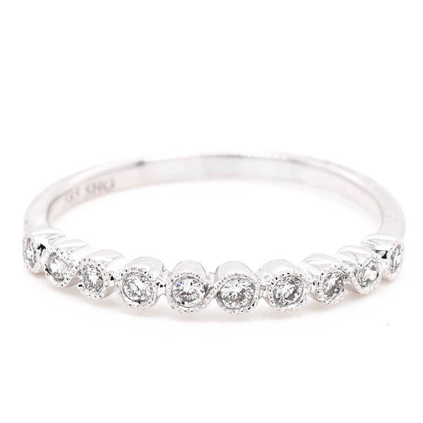 graziella 14Kt White Gold 0.15CTW Diamond Wedding Band. Band Width: 1.4mm Si