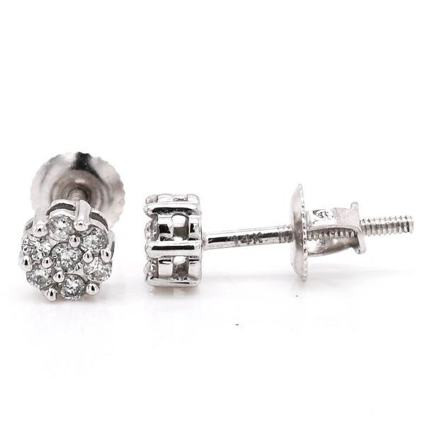 graziella 14KT White Gold 0.15CTW LAB Grown Diamond Cluster Earrings