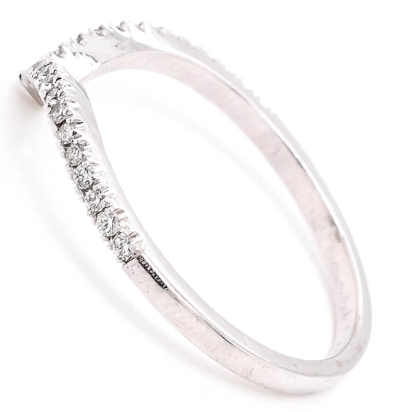 Graziella 14KT White Gold 0.16CTW Diamond Chevron Ring