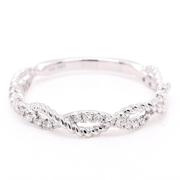 graziella 14KT White Gold 0.16CTW Diamond Infinity Band