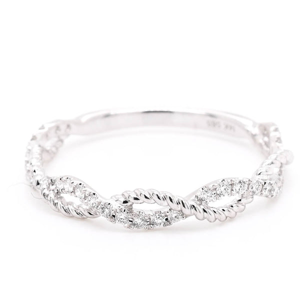 graziella 14KT White Gold 0.17CTW Diamond Wedding Band