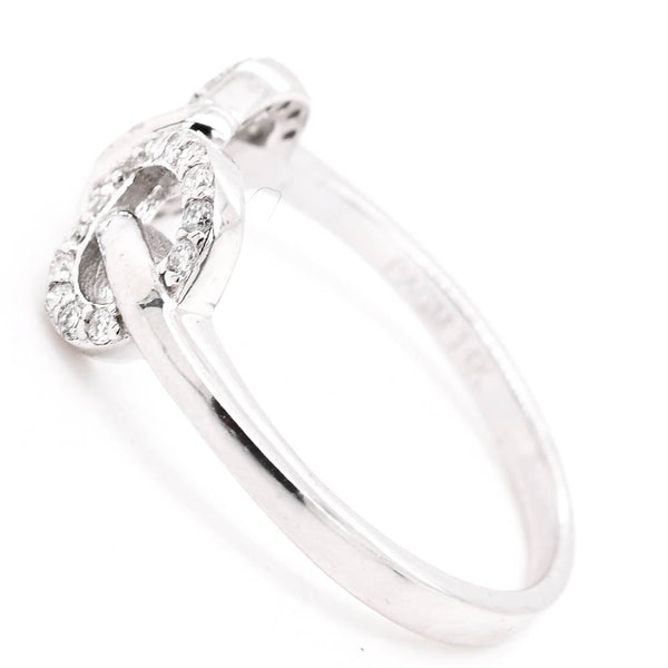 Graziella 14KT White Gold 0.18CTW Diamond Infinity Knot Ring