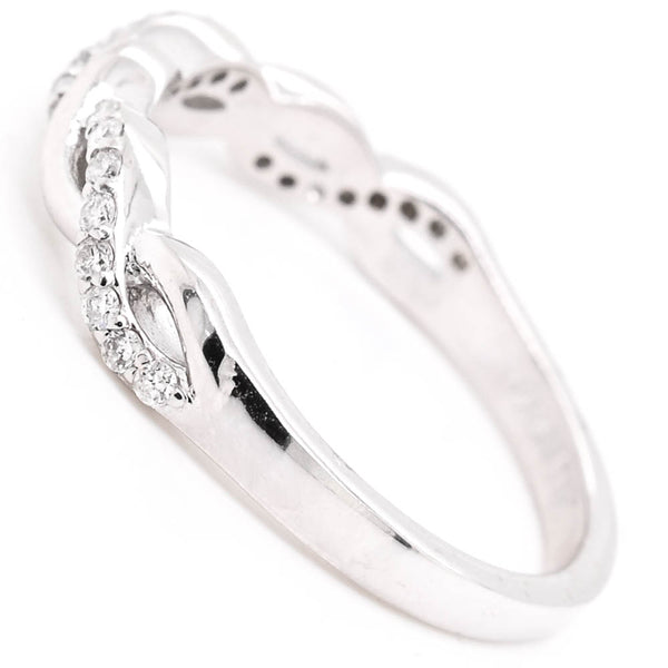 Graziella 14KT White Gold 0.18CTW Diamond Infinity Ring