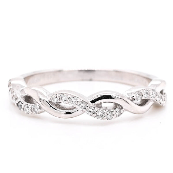 graziella 14KT White Gold 0.18CTW Diamond Infinity Ring