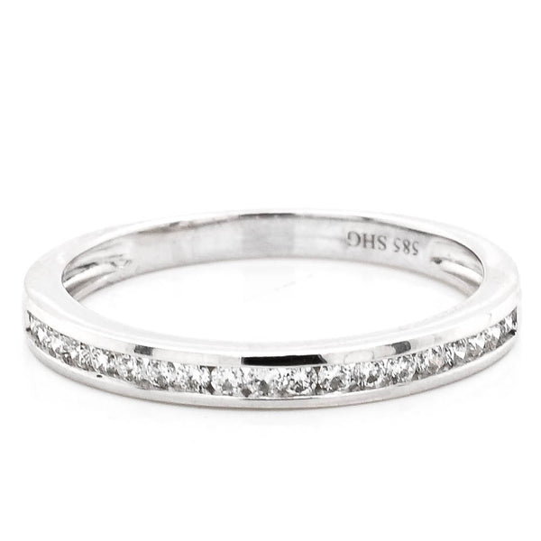 graziella 14KT White Gold 0.19CTW Diamond Channel Set Wedding Band