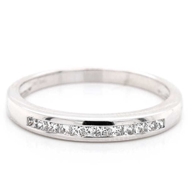 graziella 14KT White Gold 0.19CTW Diamond Princess Cut Channel Set Wedding Band