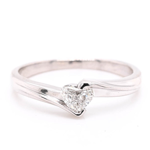 graziella 14KT White Gold 0.20CT Heart Shaped Diamond Promise Ring