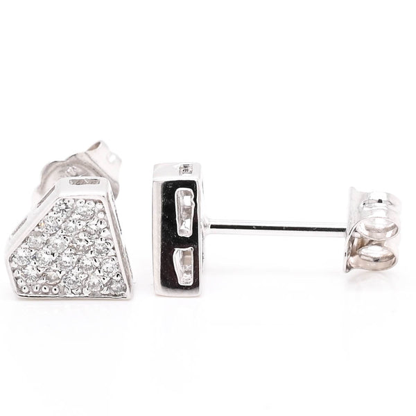 graziella 14KT White Gold 0.20CTW Diamond Flower Stud Earrings