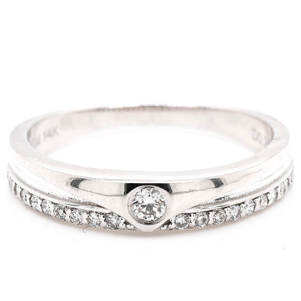 graziella 14KT White Gold 0.20CTW Diamond Wedding Band