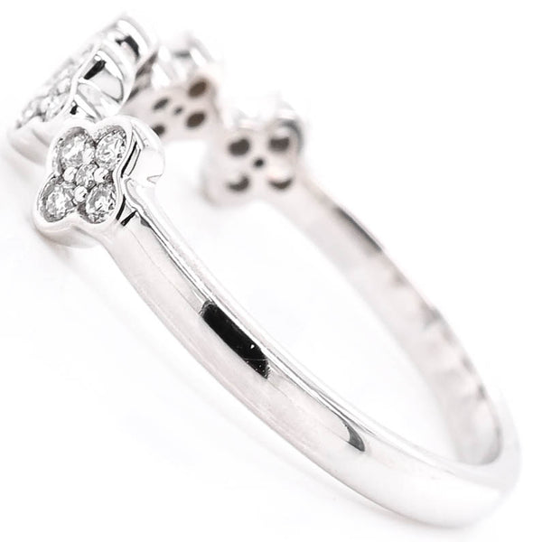 Graziella 14KT White Gold 0.23CTW Diamond Flower Ring