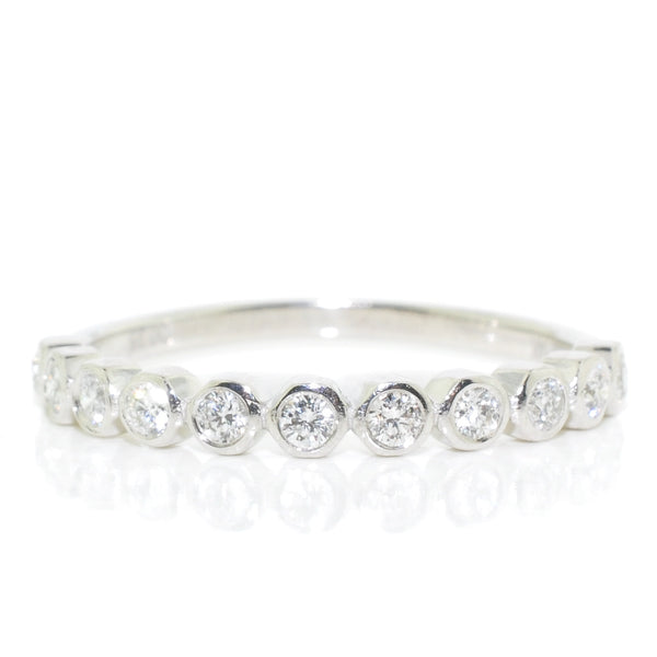 graziella 14KT White Gold 0.23CTW Diamond Wedding Band