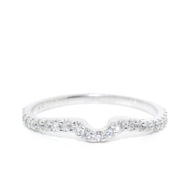 graziella 14KT White Gold 0.25CTW Diamond Curved Band