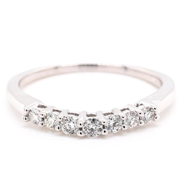 graziella 14KT White Gold 0.28CTW Curved Diamond Wedding Band