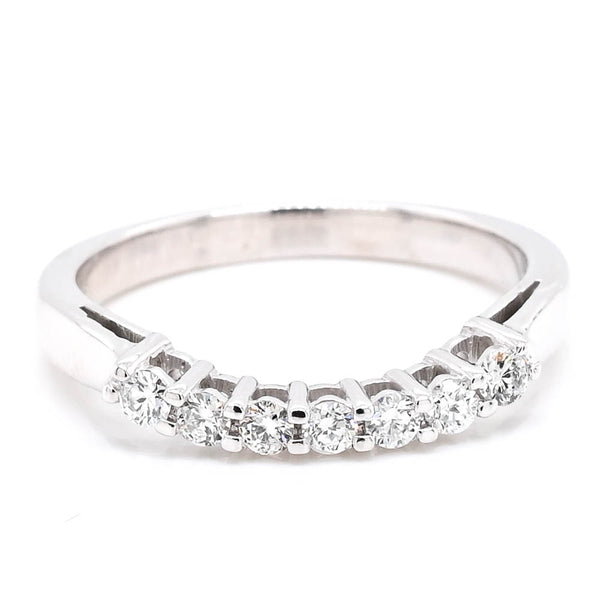 graziella 14KT White Gold 0.28CTW Curved Diamond Wedding Band