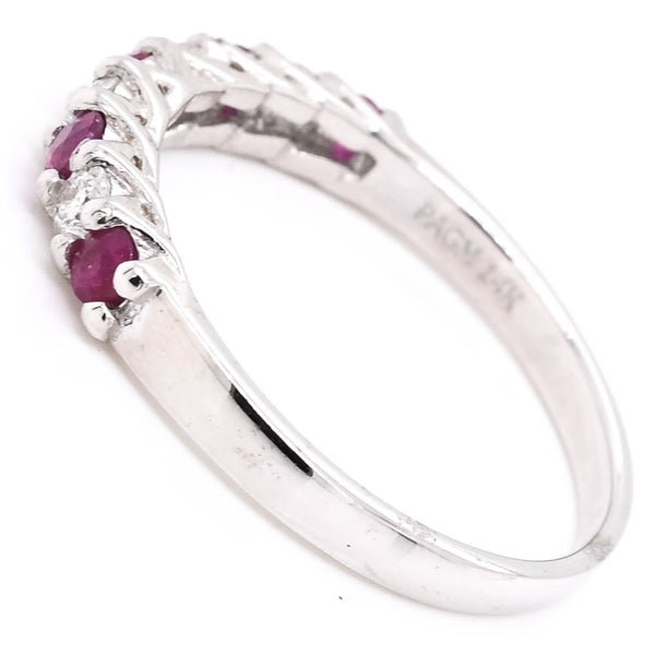 Graziella 14KT White Gold 0.28CTW Ruby & Diamond Ring