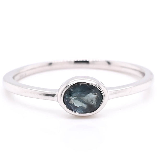 graziella 14KT White Gold 0.31CT Oval Shape Natural Alexandrite Ring