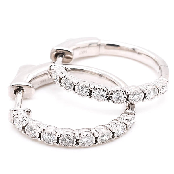 graziella 14KT White Gold 0.35CTW Diamond Hoop Earrings.nd Earrings