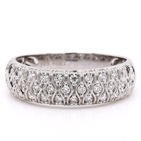 graziella 14KT White Gold 0.35CTW Diamond Wedding Band