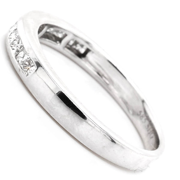 Graziella 14KT White Gold 0.37CTW Diamond Princess Cut Wedding Band