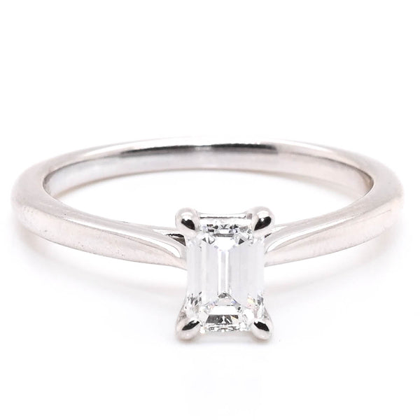 graziella 14KT White Gold 0.40CT Emerald shape LAB GROWN Diamond Solitaire Engagement Ring