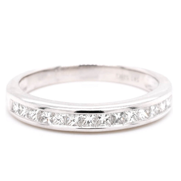 graziella 14KT White Gold 0.40CTW Princess Cut Diamond Chanel Set Diamond Wedding Band