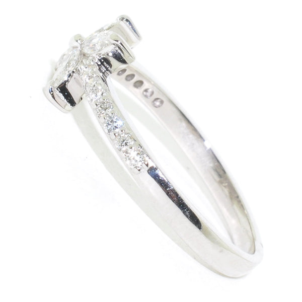 Graziella 14KT White Gold 0.44CTW Diamond Flower Ring