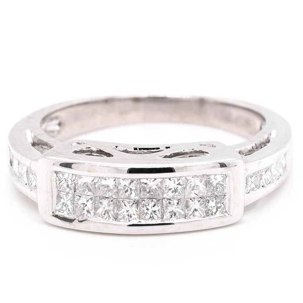 graziella 14KT White Gold 0.45CTW Princess Cut Diamond Wedding Band