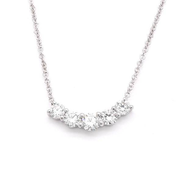 graziella 14KT White Gold 0.46CTW Diamond Smiley Necklace