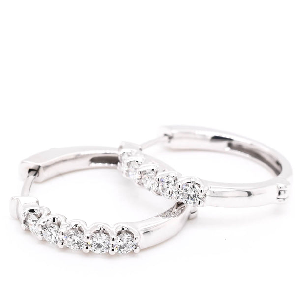 graziella 14KT White Gold 0.50CTW Lab Grown Diamond Hoop Earrings