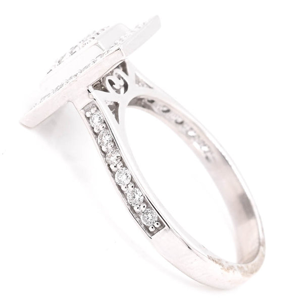 Graziella 14KT White Gold 0.50CTW Princess Cut Diamond Halo Set Engagement Ring