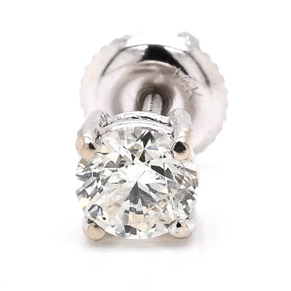 graziella 14KT White Gold 0.52CT I1 H-I Colour SINGLE Diamond Stud Earring