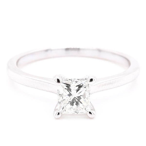 graziella 14KT White Gold 0.64CTW Princess Cut Diamond Accent Engagement Ring