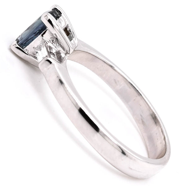 Graziella 14KT White Gold 0.68CT Oval Shape Natural Alexandrite & Diamond Ring