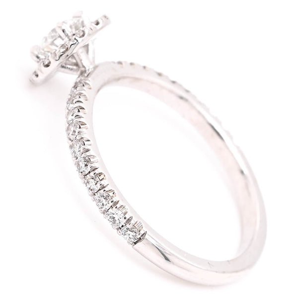 Graziella 14KT White Gold 0.68CTW Round Brilliant Diamond Halo Set Engagement Ring