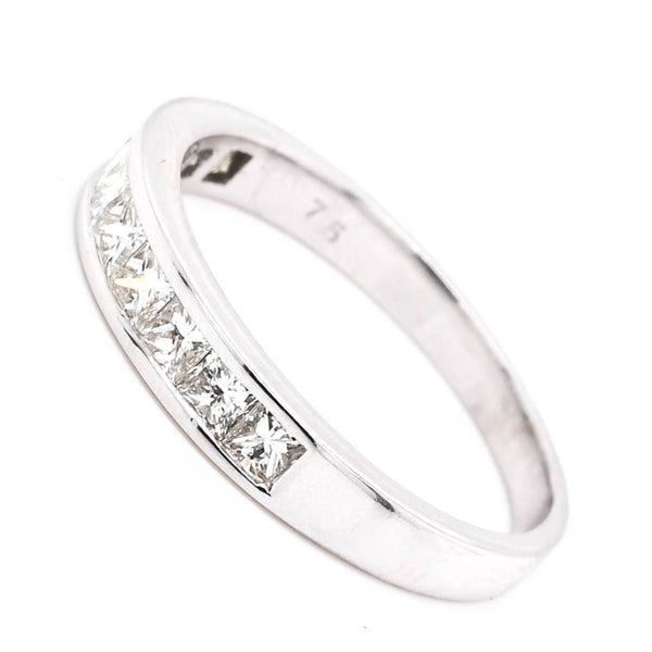 Graziella 14KT White Gold 0.75CTW Princess Cut Diamind Channel Set Wedding Band