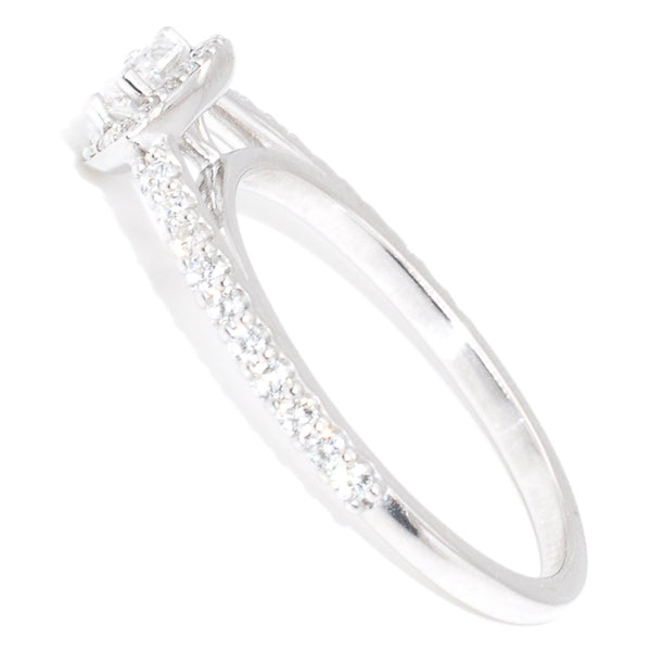 Graziella 14KT White Gold 0.76CTW Marquise Shape Halo Set Diamond Ring