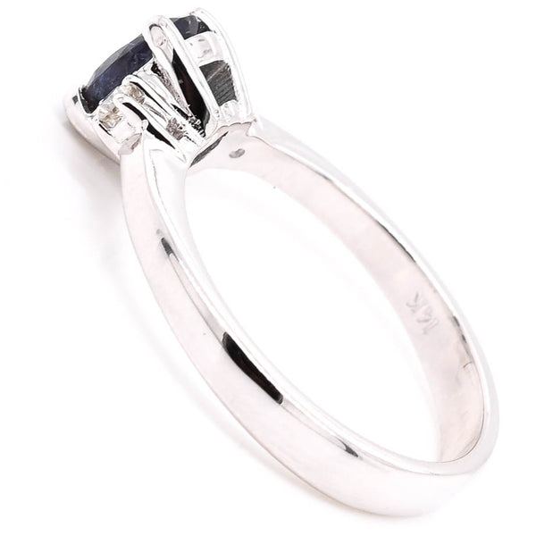 Graziella 14KT White Gold 0.77CT Oval Shape Natural Alexandrite & Diamond Ring