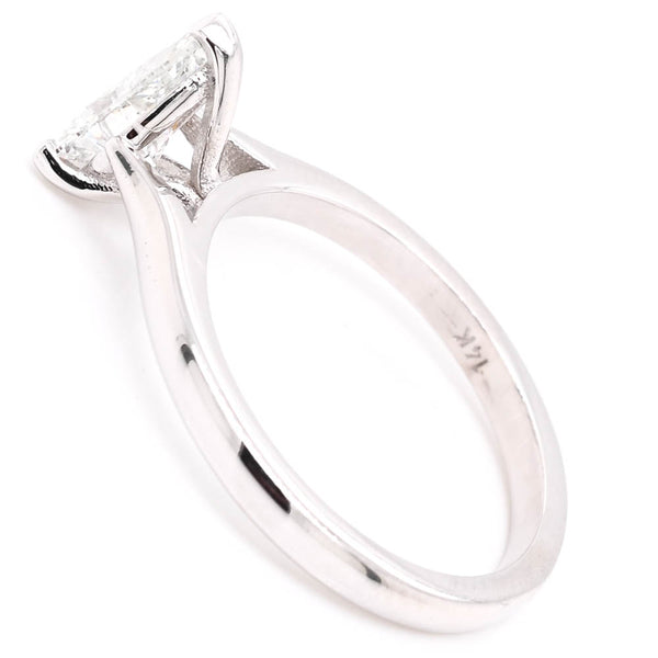 Graziella 14KT White Gold 0.77CT Pear Shape Diamond Solitaire Engagement Ring