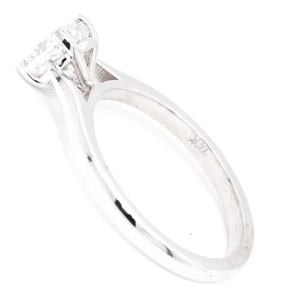 Graziella 14KT White Gold 1.00CT Cushion Cut Lab Grown Diamond Solitaire Engagement Ring