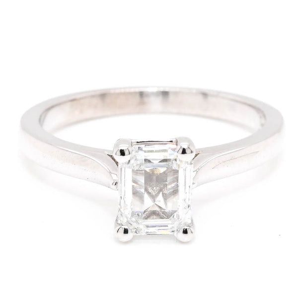 graziella 14KT White Gold 1.00CT Emerald Cut LAB GROWN Diamond Solitaire Engagement Ring