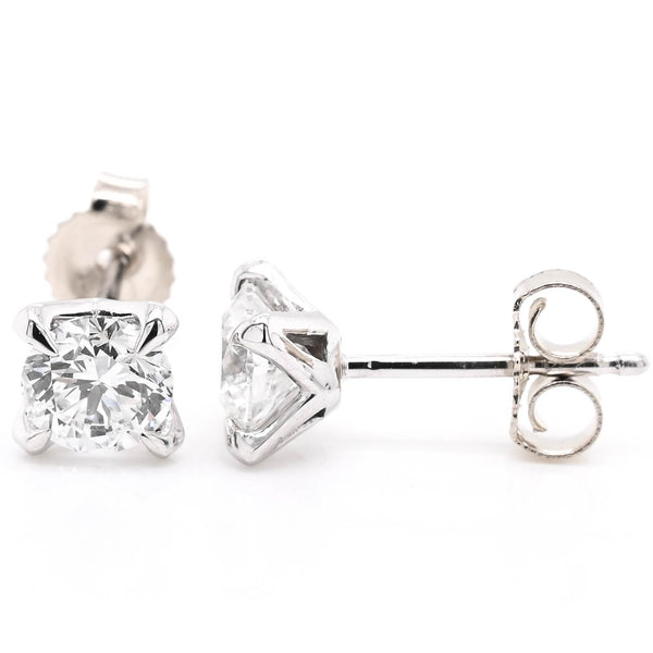 graziella 14KT White Gold 1.00CTW Round Brilliant LAB GROWN Diamond Stud Earrings