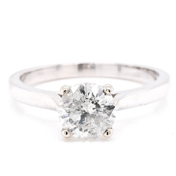 graziella 14KT White Gold 1.01CT Round Brilliant Diamond Solitaire Engagement Ring