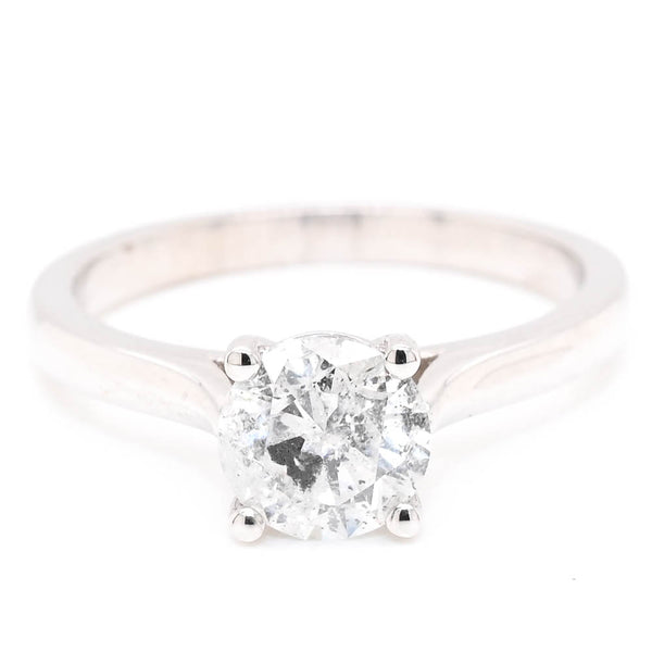 graziella 14KT White Gold 1.01CTW Round Brilliant Diamond Engagement Ring