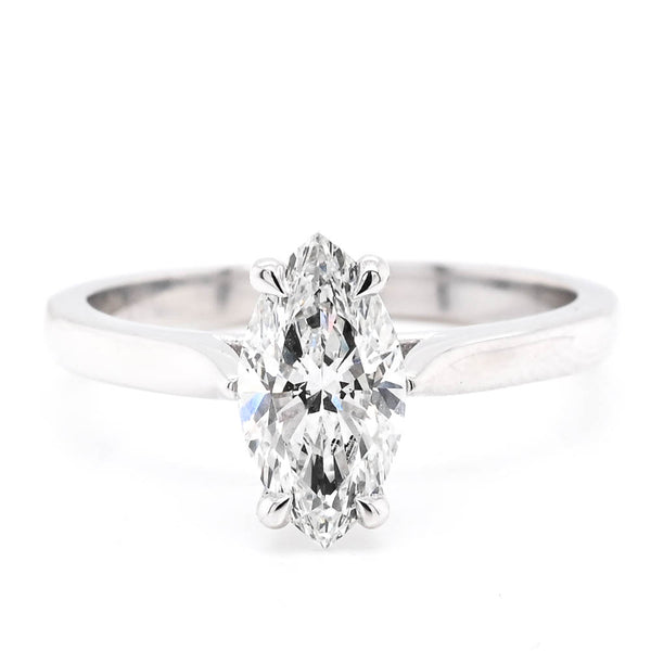 graziella 14KT White Gold 1.03CTW Marquise Shape Lab Grown Diamond Solitaire Engagement Ring