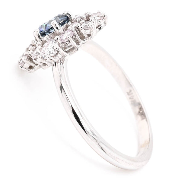 Graziella 14KT White Gold 1.28CTW Round Brilliant LAB CREATED Diamond Cluster Ring