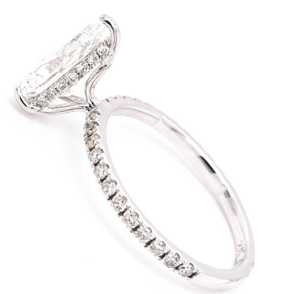 Graziella 14KT White Gold 1.86CTW Pear Shape Lab Grown Diamond Hidden Halo Engagement Ring