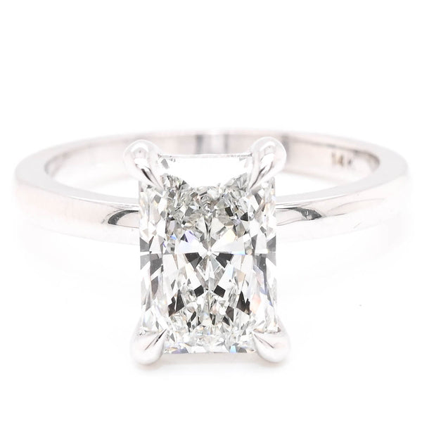 graziella 14KT White Gold 1.95CT Radiant Cut LAB GROWN Diamond Solitare Engagement Ring